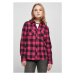 Ladies Turnup Checked Flanell Shirt - wildviolet/black