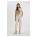 DEFACTO Paperbag Pocketed Paperbag Waist Standard Leg Gabardine Trousers