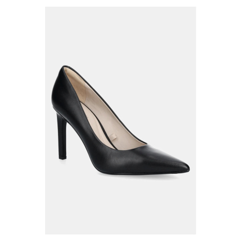 Kožené lodičky Calvin Klein HEEL PUMP 90 - LTH černá barva, HW0HW02336