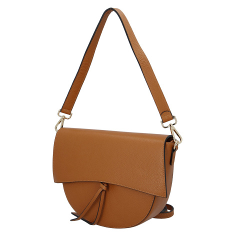 Menší dámská kožená kabelka Leather mini, hnědá Delami Vera Pelle