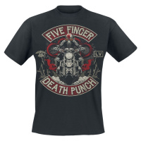 Five Finger Death Punch Biker Skully Tričko černá