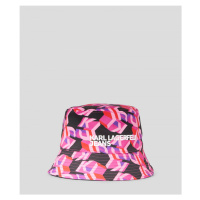 Klobouk karl lagerfeld jeans monogram bucket hat růžová