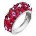 Stříbrný prsten s krystaly Swarovski červený 35031.3 cherry