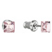 Evolution Group Náušnice bižuterie se Swarovski krystaly růžová čtverec 51052.3 light rose