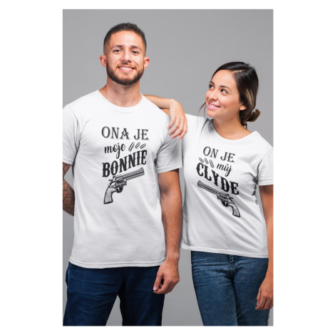Trička pro páry Bonnie a Clyde Barva: Bílá, Dámska