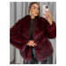 Vínový faux fur kožešinový kabát kožich VIVIENE