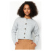 Trendyol šedý měkký texturovaný gradientní pletený svetr