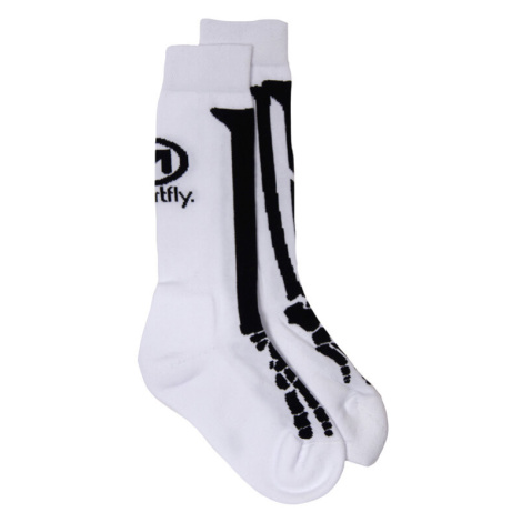 Meatfly ponožky Bones Long Socks – CO B – White | Bílá