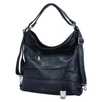 Stylový dámský koženkový kabelko-batoh Stafania, tmavě modrý
