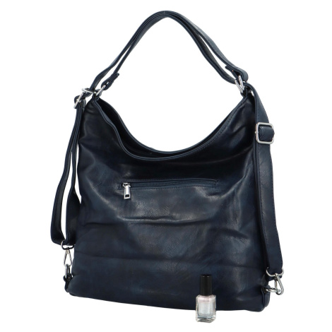 Stylový dámský koženkový kabelko-batoh Stafania, tmavě modrý ROMINA & CO