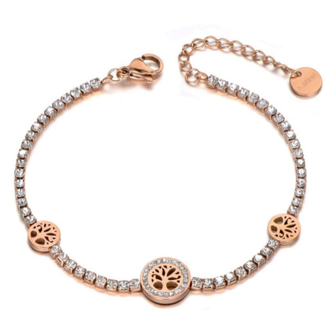Victoria Filippi Stainless Steel Ocelový náramek se zirkony Amanda Gold - strom života NRB19136-