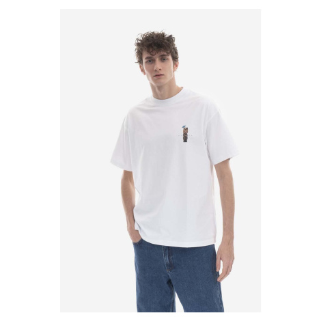 Bavlněné tričko STAMPD bílá barva, s potiskem, SLA.M3049TE-WHT