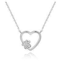Beneto Stříbrný náhrdelník Láska k mazlíčkovi AGS702 47 cm