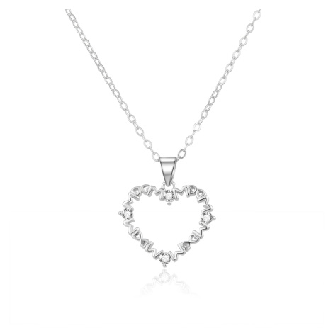 Beneto Romantický stříbrný náhrdelník se zirkony AGS1239/47