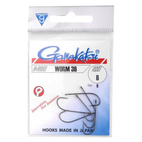 Gamakatsu háčky hook worm 36  /0 (spr) (black) - velikost 1/0