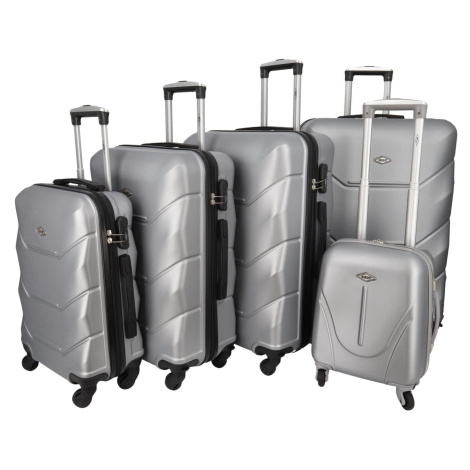 Pětidílná sada cestovních plastových kufrů Sonrado, stříbrná RGL