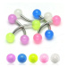 Piercing do obočí - průsvitné kuličky 4mm - Barva piercing: Neonová - Zelená