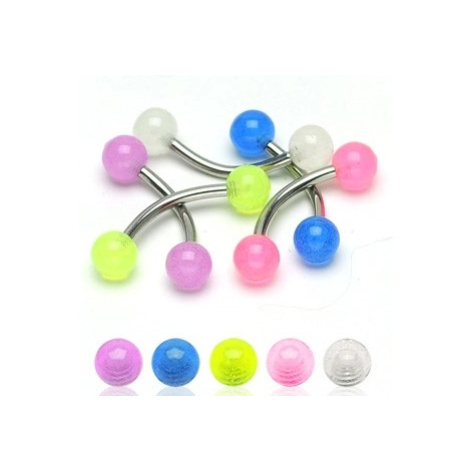 Piercing do obočí - průsvitné kuličky 4mm - Barva piercing: Neonová - Zelená Šperky eshop