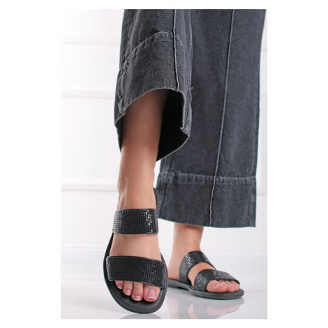 Černé gumové pantofle Buriti Icone Grendha