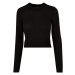 Ladies Short Waffle Sweater - black