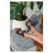 NİŞANTAŞI SHOES Dante Black Colored Straw Stone Detail Flat Sole Women's Slippers