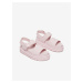 Světle růžové dámské kožené sandály na platformě Dr. Martens Voss Mono