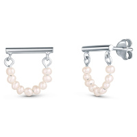 JwL Luxury Pearls Minimalistické stříbrné náušnice s pravými perlami JL0830