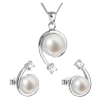 Evolution Group Luxusní stříbrná souprava s pravými perlami Pavona 29031.1 (náušnice, řetízek, p