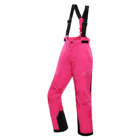 Alpine Pro Osago Dětské lyžařské kalhoty s Ptx membránou KPAB322 pink glo