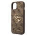 Guess PU 4G Metal Logo Zadní Kryt pro iPhone 15 Brown