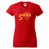 DOBRÝ TRIKO Dámské tričko s potiskem 50 let myslivost Barva: Červená