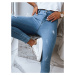 Modré dámské úzké džíny s vysokým pasem THAT ONE Denim vzor