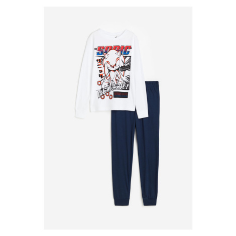 H & M - Žerzejové pyžamo's potiskem - bílá H&M