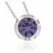 Stříbrný náhrdelník s fialovým zirkonem 467AZR