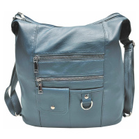 Středně modrý kabelko-batoh 2v1 s kapsami Rixie
