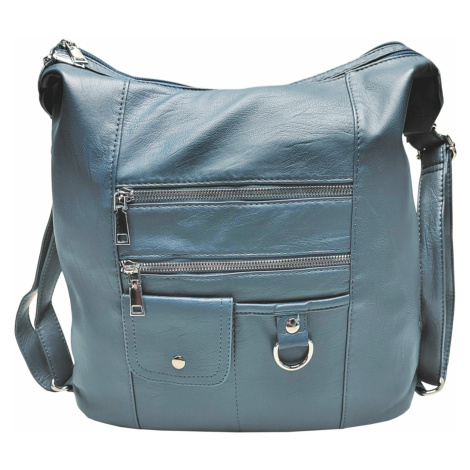Středně modrý kabelko-batoh 2v1 s kapsami Rixie Tapple