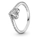 Pandora Romantický stříbrný prsten se srdíčkem Wish Timeless 199302C01 58 mm