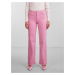 Růžové dámské široké džíny Pieces Peggy