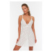 Trendyol White Embroidered Detailed Beach Dress