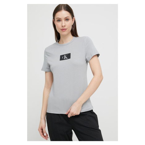 Pyžamové tričko Calvin Klein Underwear šedá barva, 000QS6945E