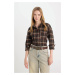 DEFACTO Coool Oversize Fit Plaid Flannel Long Sleeve Lumberjack Jacket Shirt