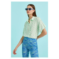 Koton Women's Green Patterned Shirt