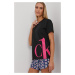 Pyžamové tričko Calvin Klein Underwear CK One černá barva
