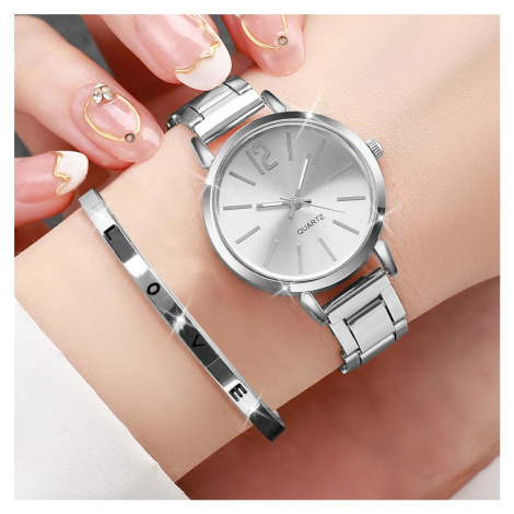 Dámské analogové hodinky s kovovým páskem TP879