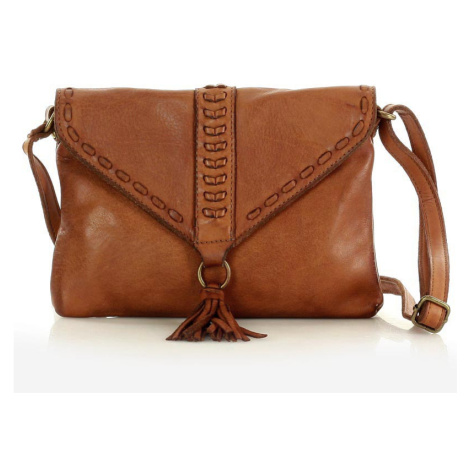 Italská kožená kabelka boho clutch spojková taška Marco Mazzini handmade