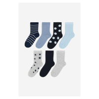 H & M - Vzorované ponožky 7 párů - šedá