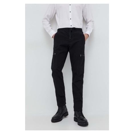 Kalhoty HUGO pánské, černá barva, jednoduché, 50505851 Hugo Boss