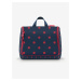 Tmavě modrá dámská puntíkovaná kosmetická taška Reisenthel Toiletbag XL Mixed Dots Red