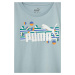 Dětské bavlněné tričko Puma ESS+ SUMMER CAMP Tee tyrkysová barva, s potiskem