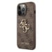 Guess PU 4G Metal Logo Zadní Kryt pro iPhone 13 Pro Brown